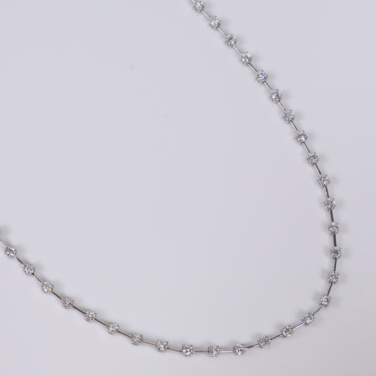 14K WG Lab Diamond Tennis Chain / 8.9gr / 2mm / 18in / 2.52 CTTW Lab VS / E-F