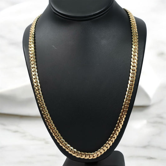 Chain Cuban Links 10K YG Size 9.4 mm / 25 1/4 in Weight 148.4Gr