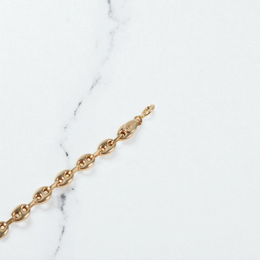 18K YG Modern Designer Link Bracelet / 2.34gr / 3.7mm / 7in /
