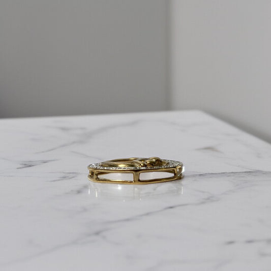 10K Yellow Gold Diamond Heart Pendant Ct Dia / 1.7gr