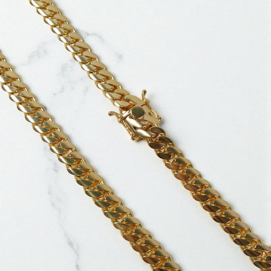 10K YG Cuban Links Chain / 148.4gr / 9.4mm / 25in /