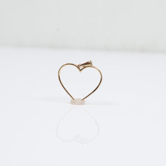 14K YG Heart Silhouette Pendant / 0.7gr / 0.6in /