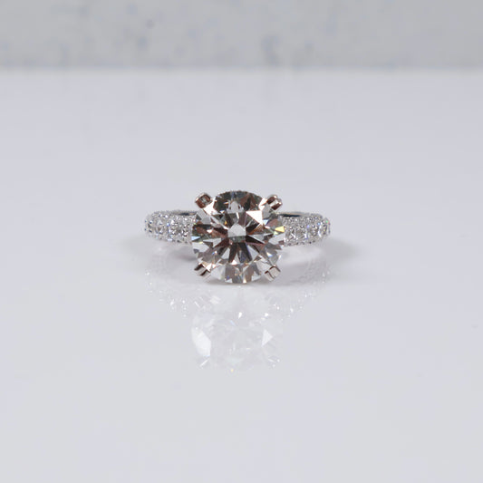 14K WG Lab Diamond Round Brilliant With Certificate Engagement Ring / 7.06gr / Sz 6.5 / 5.82 CTTW Lab VS / E-F