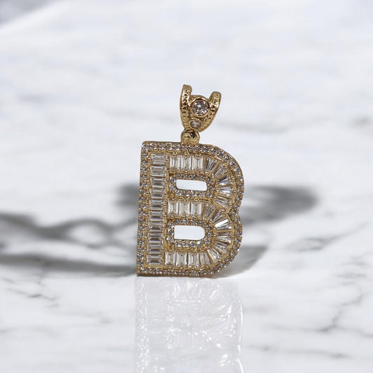 10K YG Big Letter B Pendant / 6.47gr / 1.5in