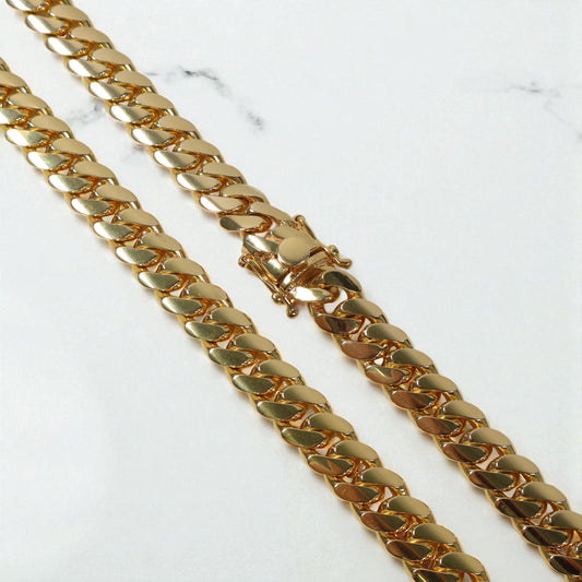 10K YG Cuban Links Chain / 212.8gr / 11.5mm / 25in /