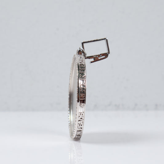 10K White Gold Diamond Memoral Pendant 2.56Ct Dia / 28.49gr / 2 - 2.7in
