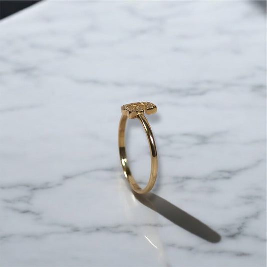 14K YG Letter G Ring / 1.32gr / Sz 7.5
