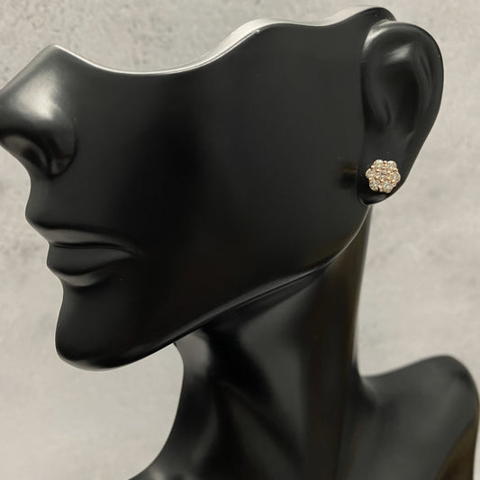14K Rose Gold Diamond Flower Stud Earrings 0.45Ct Dia / 1.32gr / 6mm
