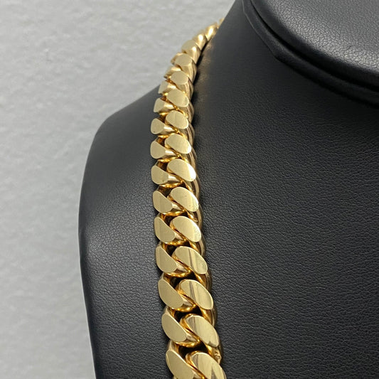 10K YG Cuban Links Chain / 207.1gr / 11.9mm / 25in /