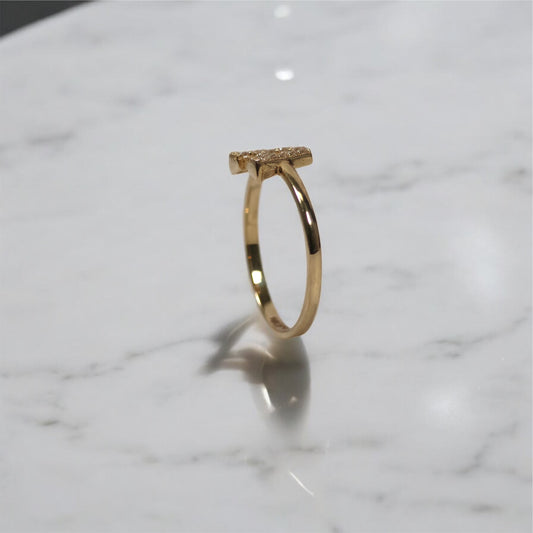 14K YG Letter A Ring / 1.38gr / Sz 7 1/4