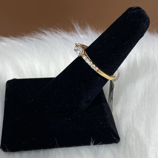 14K Yellow Gold Diamond Luxury Engagement Ring 1Ct / 2.7gr / Size 7