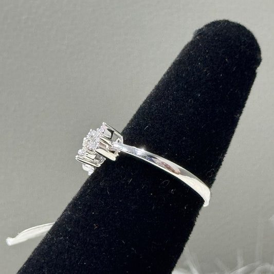 14K White Gold Diamond Luxury Engagement Ring 0.62Ct Dia / 3.44gr / Size 6 3/4