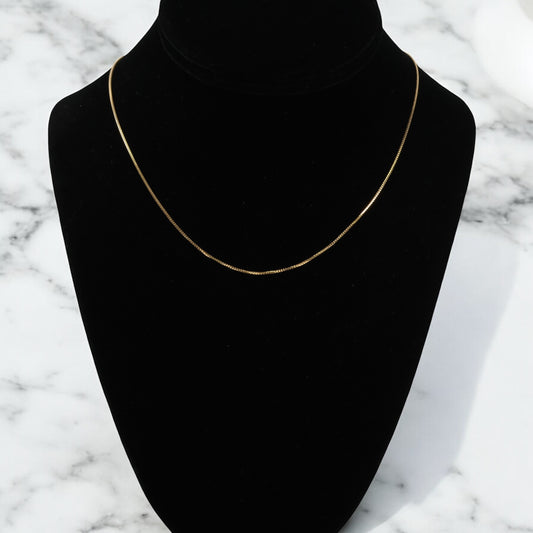 10K Yellow Gold Box Link Chain / 2gr / 0.8mm / 16in