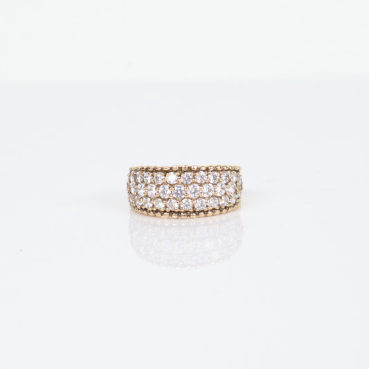 Luxury Engagement Ring 14K Yellow Gold With Zirconia / 4.5gr / Size 7