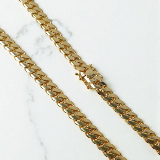 10K YG Cuban Links Chain / 153.6gr / 10mm / 24in /