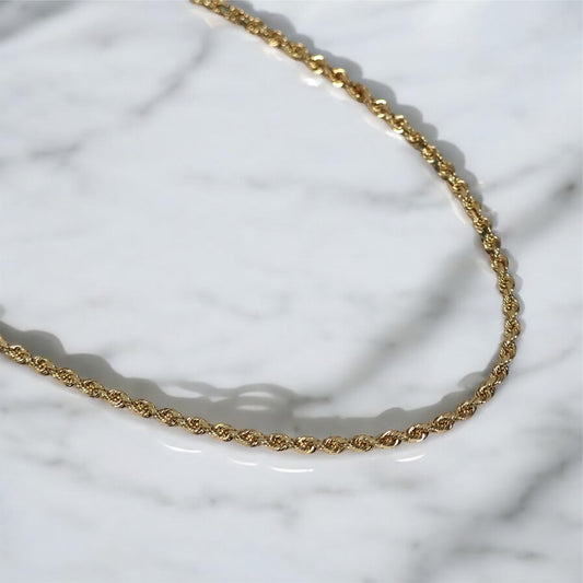 10K YG Rope Bracelet / 29.05gr / 3.2mm / 26in