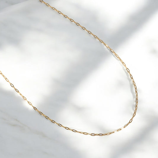 14K YG Paper Clip Chain / 1.81gr / 1.6mm / 16in /