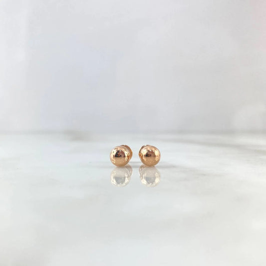 18K Rose Gold Smooth Ball Stud Earrings / 0.45gr / 4mm