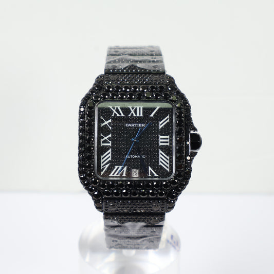 Cartier Santos Original Black Sapphires Watch / 40mm /
