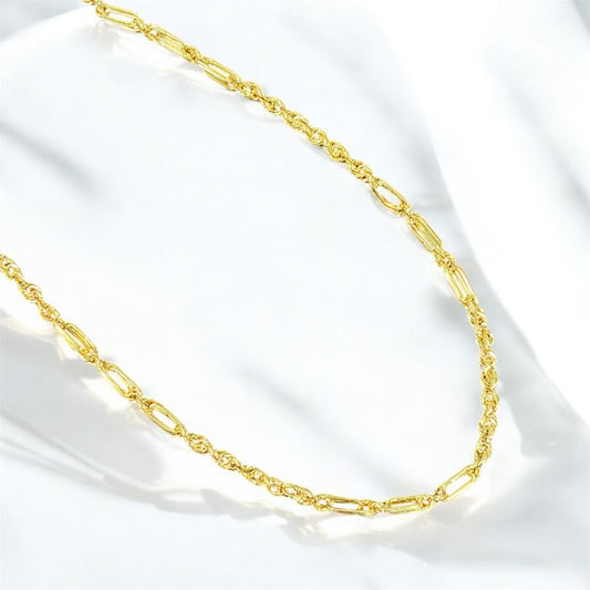 14K YG FigaroRope link Chain / 5.72gr / 4mm / 21in /