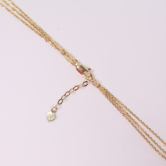 14K 3 Tone Little Hearts Chain / 14.6gr / 1mm / 18in /