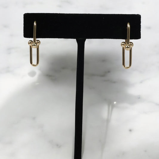 14K YG Fany Stud Earrings / 2.67 / 0.9in /