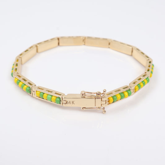 14K YG Orula Bracelet / 19.3gr / 5mm / 8in /