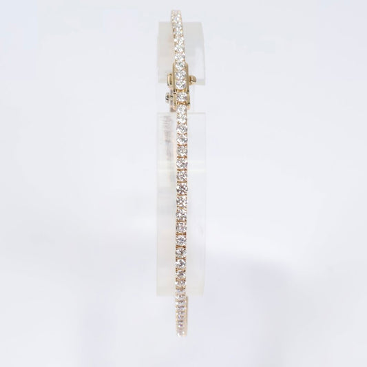 14K YG Lab Diamond Tennis Bracelet / 7.5gr / 2.3mm / 8in / 3.87Ct Lab / VS / F