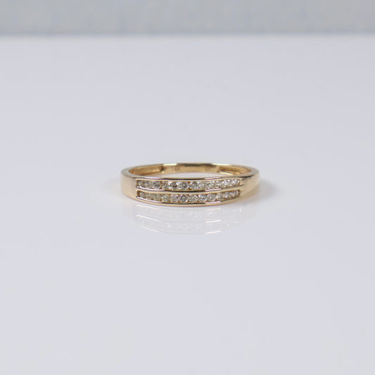 14K YG Diamond Band Engagement Ring / 2.13gr / Sz 10 / Ct Dia