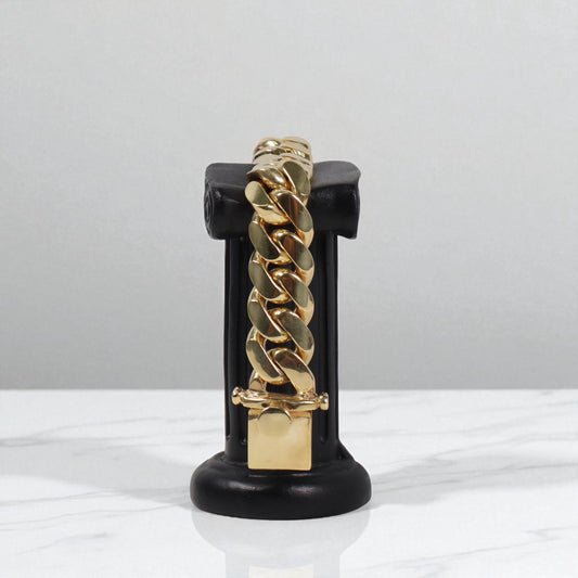 10K YG Cuban Links Bracelet / 154.4gr / 16.3mm / 8in /