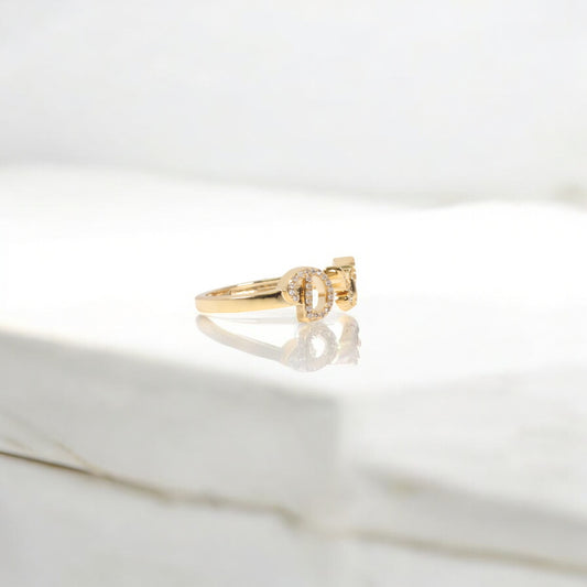 10K YG Diamond Butterfly - Letter D Rings / 2.4gr / Sz 7 / 0.1Wt Dia