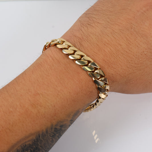 10K YG Cuban Links Bracelet / 79gr / 12mm / 8.5in /