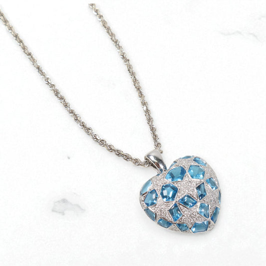 18K-10K Diamond Heart Set Jewelry / 33.8gr / 3.1mm / 20in / Wt Dia - Sapphire