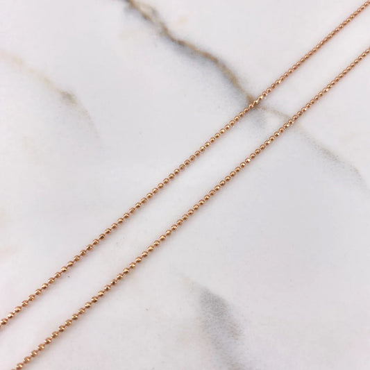 18K Rose Gold Military Balls Chain / 2.1gr / 0.9mm / 19.5in
