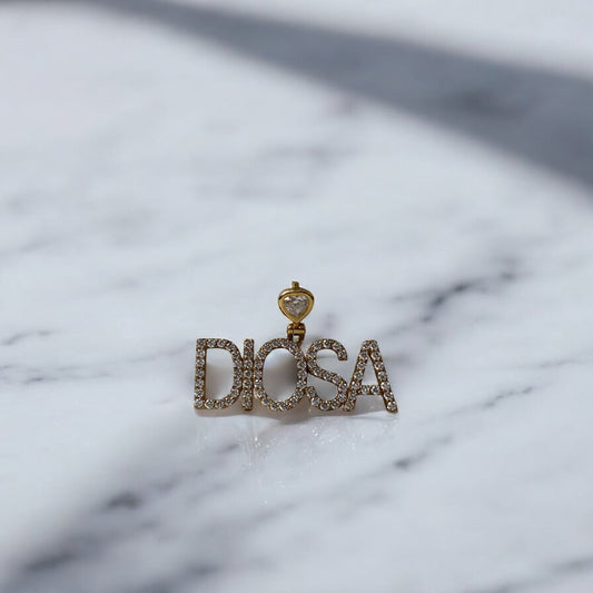 14K Yellow Gold Diosa Pendant 3.50Ct / 9.3gr