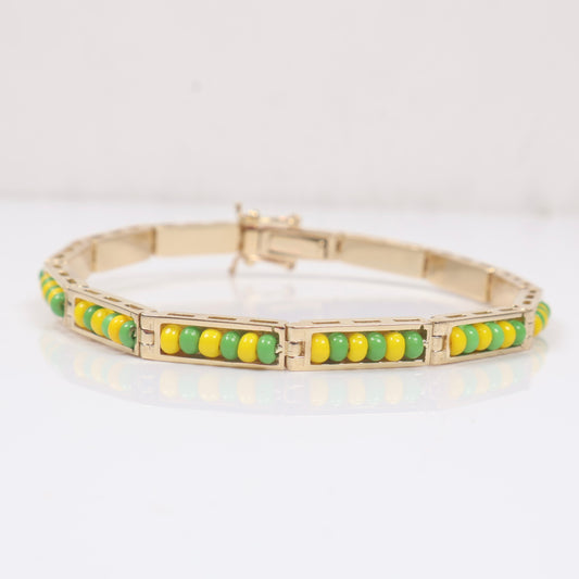 14K YG Orula Bracelet / 19.3gr / 5mm / 8in /