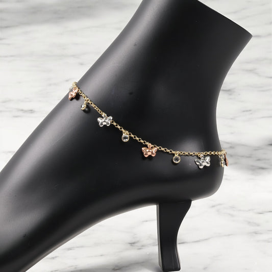 14K Yellow Gold Bird Anklet / 5gr / 1.6mm / 9in