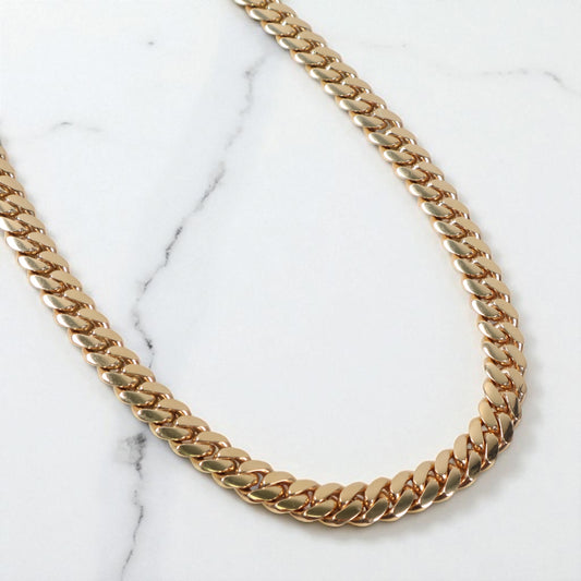 10K YG Cuban Links Chain / 154gr / 10mm / 24in /