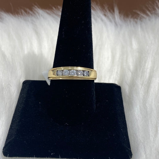 14K Yellow Gold Diamond Fashion Engagement Ring Ct Dia / 5.6gr / Size 11