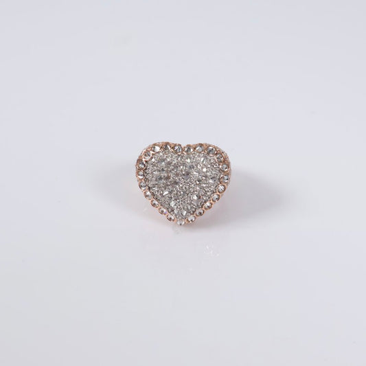 10K RG Diamond Heart Reverse Ring / 10.22gr / Sz 7 / 5.50Ct / VS2-SI / G-H
