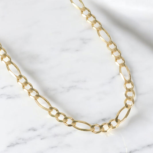 14K Yellow Gold Figaro Chain / 36gr / 8mm / 20in