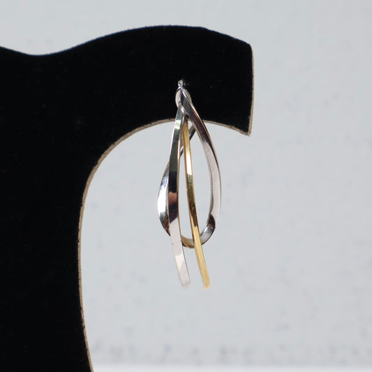 14K Yellow - White Gold Luxury Stud Earrings / 5.2gr