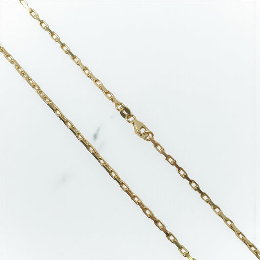 14K YG Square Link Chain / 9gr / 2mm / 22in /
