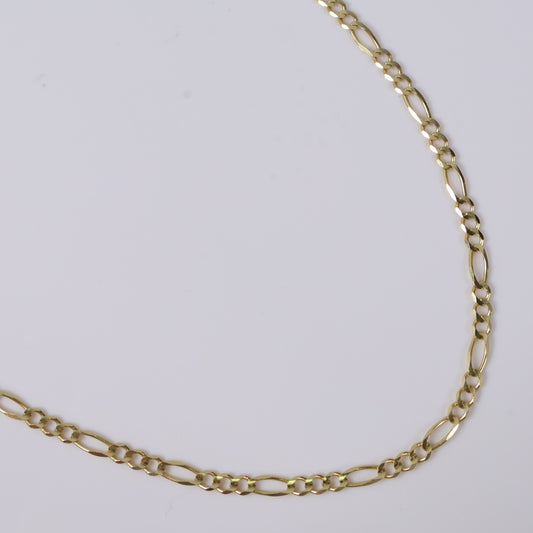 14K YG Figaro Link Chain / 7.8gr / 3.5mm / 20in /