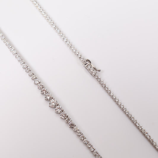 14K WG Lab Diamond Luxury Round Chain / 13.25gr / 2.2mm / 17in / CVD-5.57Ct
