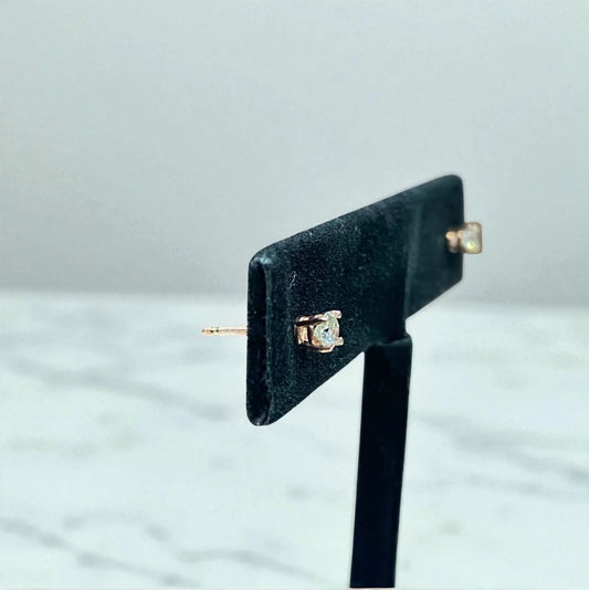 14K Rose Gold Diamond Luxury Stud Earrings 0.25Ct / 0.5gr