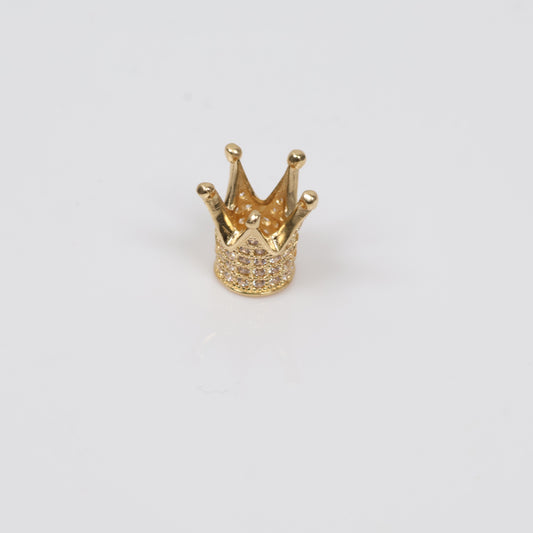 18K YG Crown Ironwork / 1.6gr / 0.3in / White Zircons