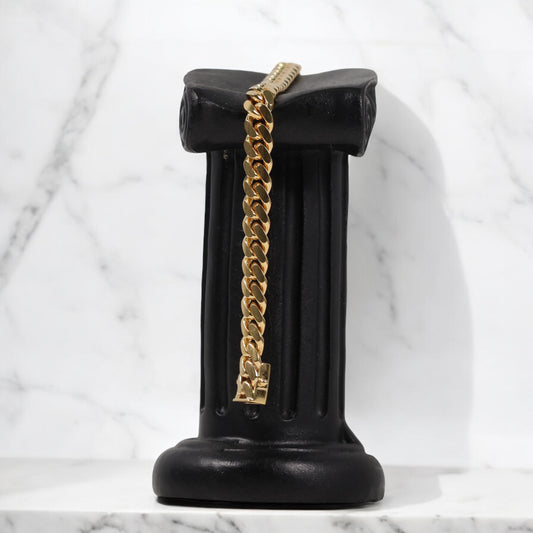 10K YG Micro Cuban Links Bracelet / 17.9gr / 6.2mm / 6.5in /