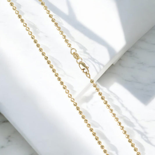10K Yellow Gold Military Balls Chain / 6.9gr / 1.9mm / 24in