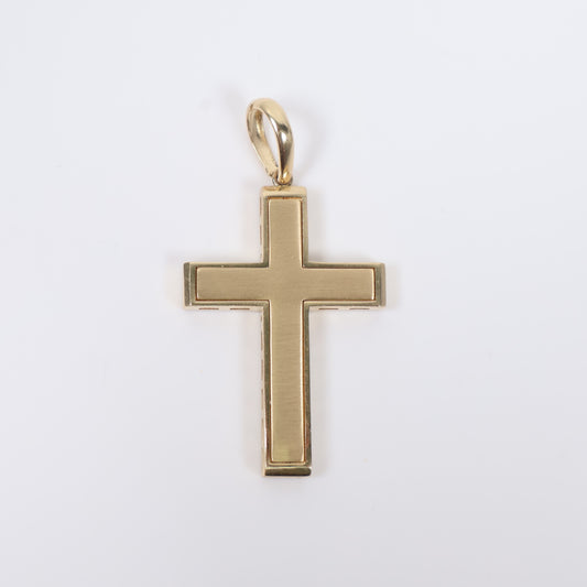 14K YG Cross Pendant / 6.2gr / 1.6in /